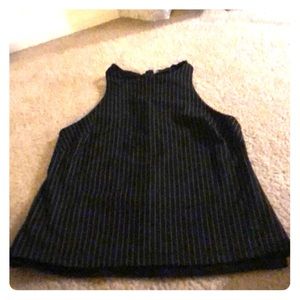 Navy blue pinstripe top